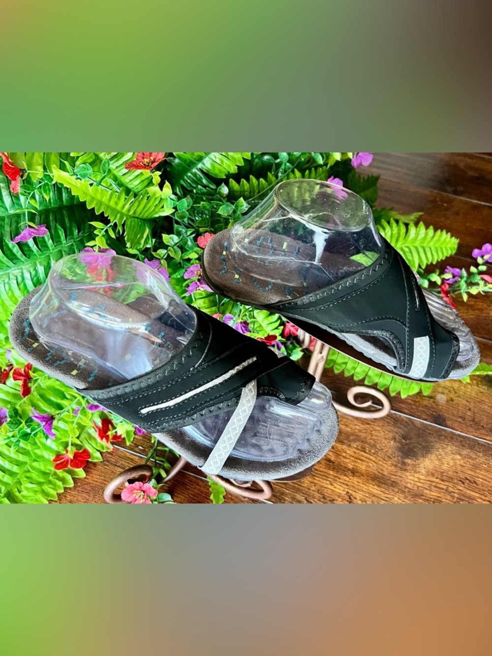 NWT Black Comfort Slide Sandals-Size 8